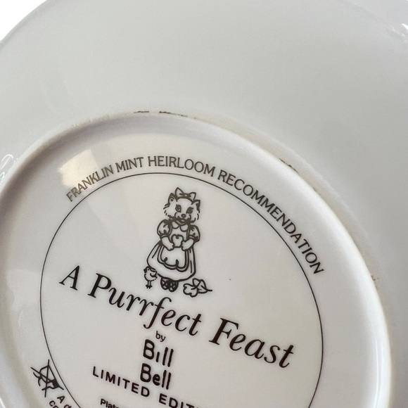 Franklin Mint Heirloom Bill Bell A Purrfect Feast Collector Plate - Picture 12 of 13
